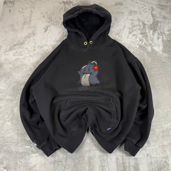 Graf&Wu Other - Graf&Wu black bomb ghost embroidered streetwear casual hoodie mens XL